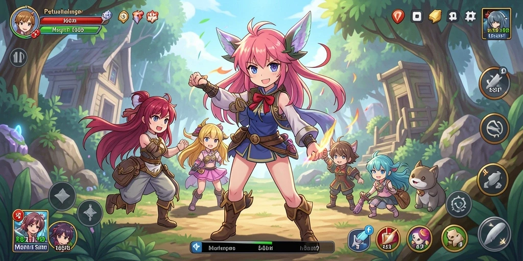 Screenshot gameplay 66D dengan karakter Anime yang beraksi.