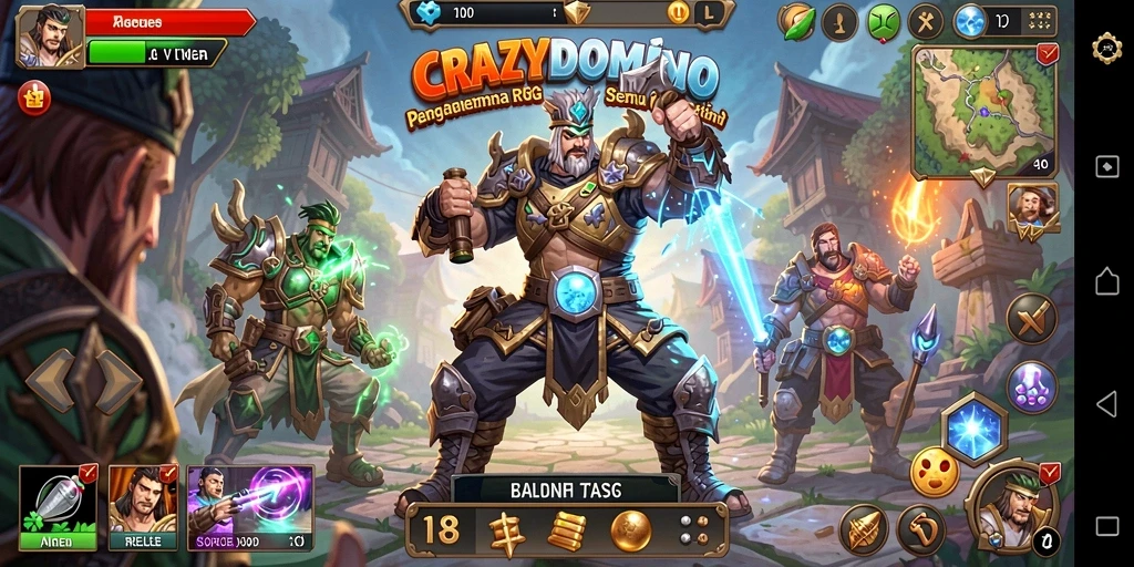 Tampilan gameplay menarik dari <strong>CRAZYDOMINO</strong> yang menghadirkan aksi RPG yang seru.