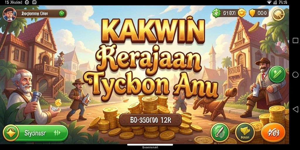 Screenshot utama memperlihatkan gameplay seru KAKWIN dalam membangun bisnis Tycoon.