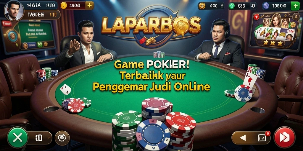 Screenshot LAPARBOS menunjukkan pengalaman bermain poker yang mendebarkan