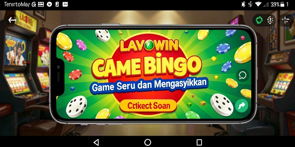 Tampilan gameplay seru dari LAVOWIN dengan kartu Bingo yang berwarna-warni.