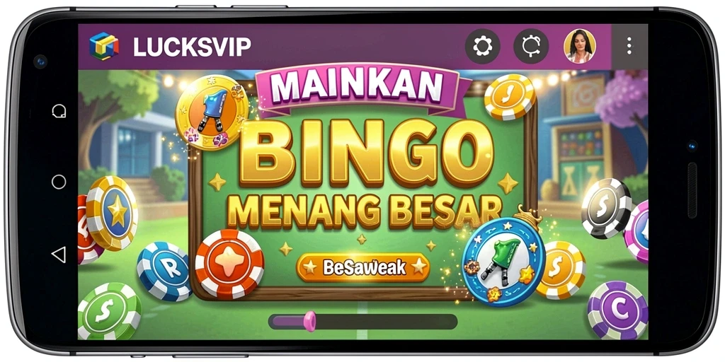 Tangkapan layar utama gameplay LUCKSVIP menunjukkan keseruan bermain Bingo.