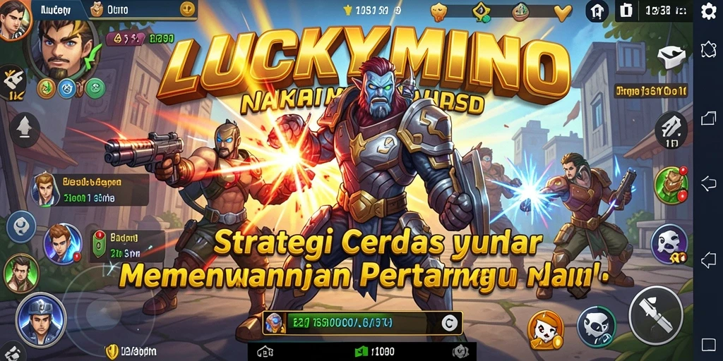 Screenshot gameplay LUCKYMINO menampilkan strategi bertarung yang menarik.