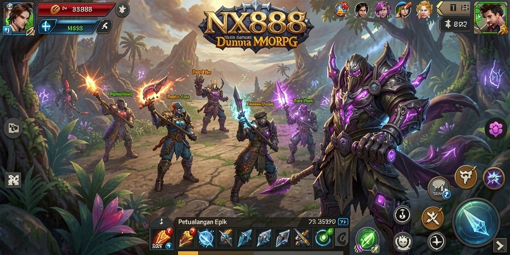Tangkapan layar gameplay menunjukkan petualangan seru dalam NX888.
