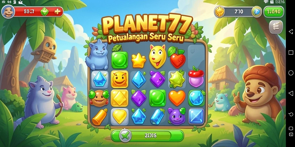 Tampilan gameplay Match-3 yang seru dan menantang.