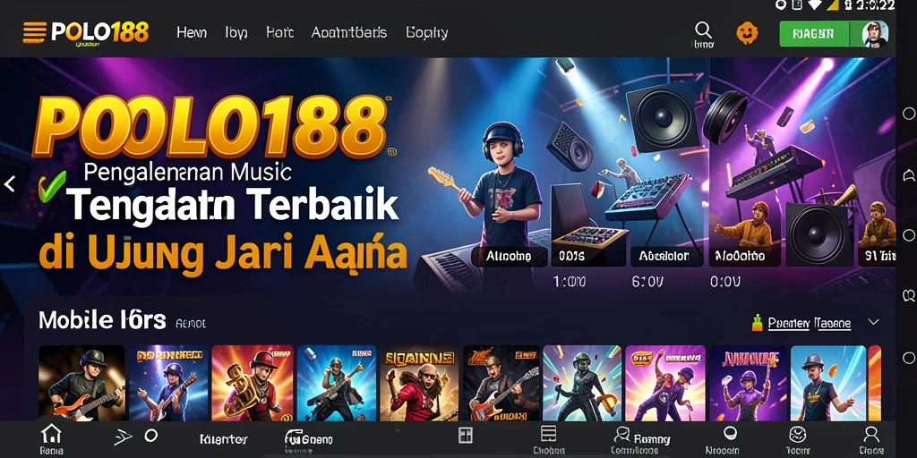 Screenshot gameplay menunjukkan pengguna menikmati berbagai genre musik.
