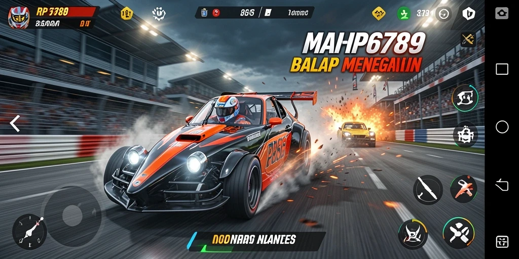 Gameplay seru dalam balapan mobil yang mendebarkan.