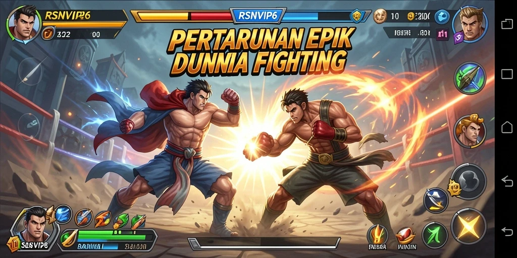 Tampilan gameplay RSNVIP6 yang penuh aksi dalam pertarungan Fighting.