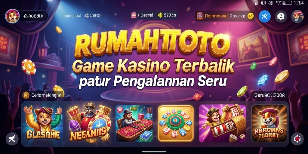 Screenshot RUMAHTOTO menampilkan gameplay seru dalam suasana kasino.