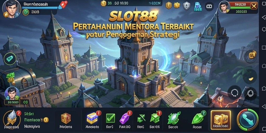 Tangkapan layar utama SLOT88 menampilkan intensitas pertempuran Tower Defense.