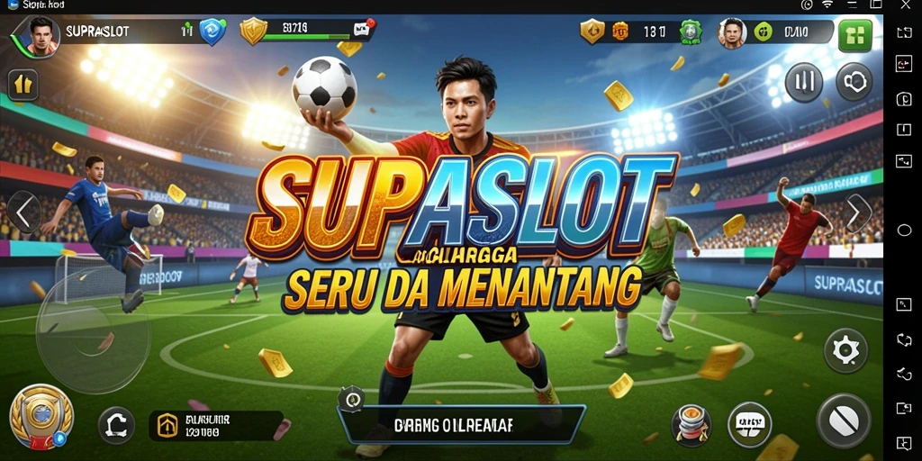 Tangkapan layar SUPRASLOT menunjukkan aksi pertandingan yang mendebarkan.
