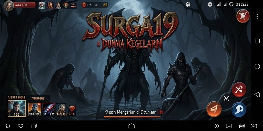 Tangkapan layar SURGA19 menampilkan suasana horor yang mencekam dalam gameplay.